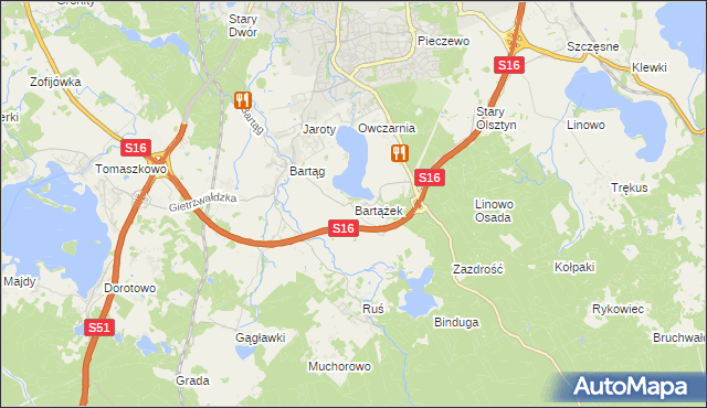 mapa Bartążek, Bartążek na mapie Targeo