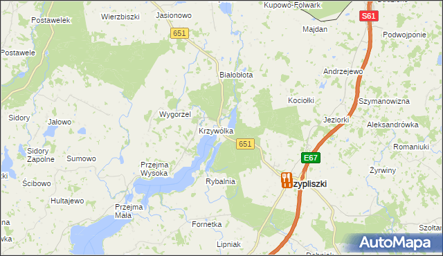 mapa Becejły, Becejły na mapie Targeo