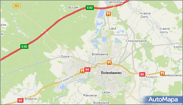mapa Bolesławice gmina Bolesławiec, Bolesławice gmina Bolesławiec na mapie Targeo