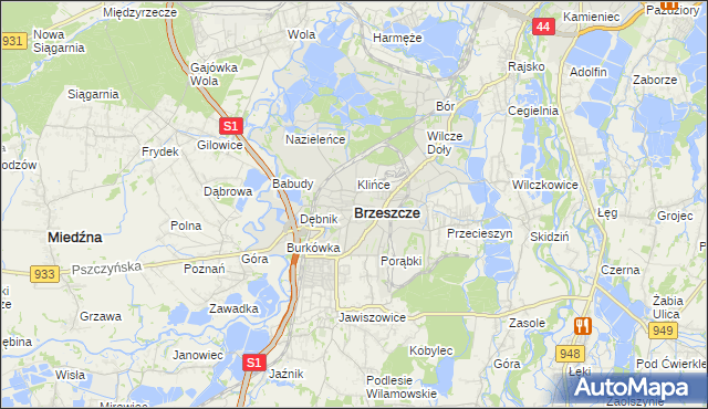 mapa Brzeszcze, Brzeszcze na mapie Targeo