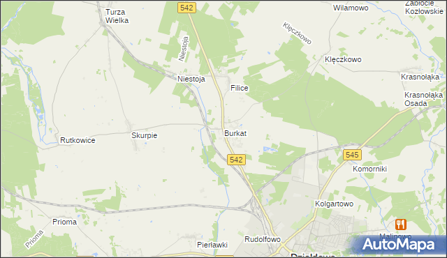 mapa Burkat, Burkat na mapie Targeo