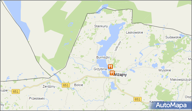 mapa Burniszki, Burniszki na mapie Targeo
