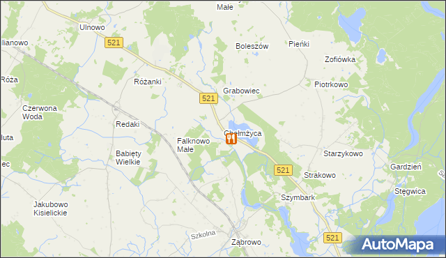 mapa Chełmżyca, Chełmżyca na mapie Targeo