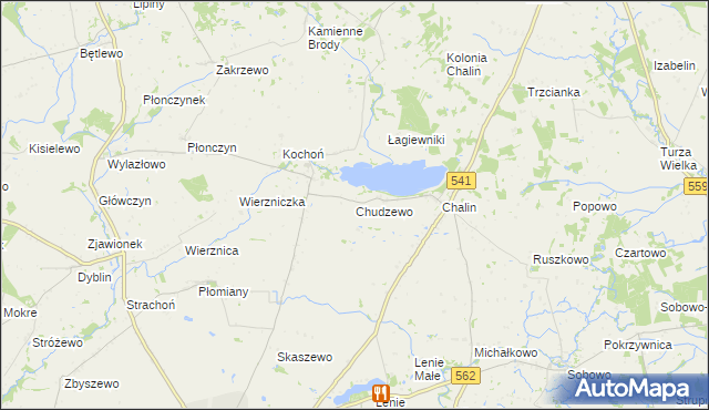 mapa Chudzewo, Chudzewo na mapie Targeo
