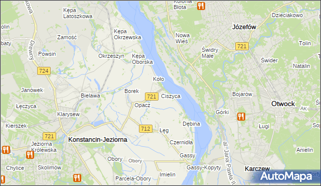 mapa Ciszyca gmina Konstancin-Jeziorna, Ciszyca gmina Konstancin-Jeziorna na mapie Targeo