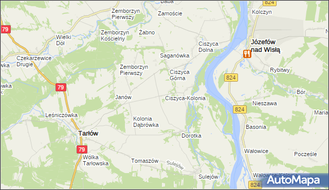 mapa Ciszyca-Kolonia, Ciszyca-Kolonia na mapie Targeo