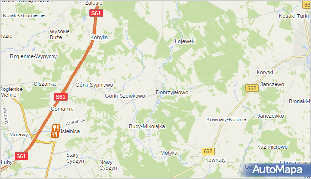 mapa Dobrzyjałowo, Dobrzyjałowo na mapie Targeo