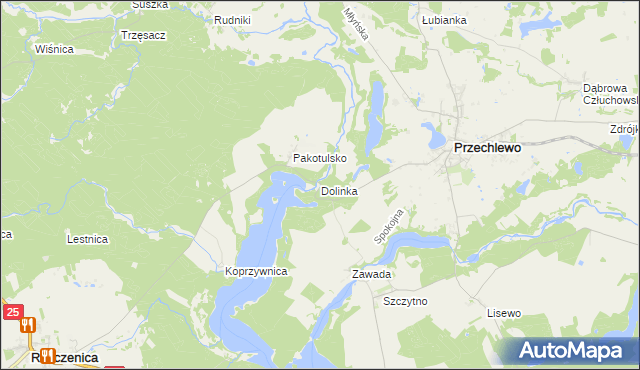 mapa Dolinka gmina Przechlewo, Dolinka gmina Przechlewo na mapie Targeo