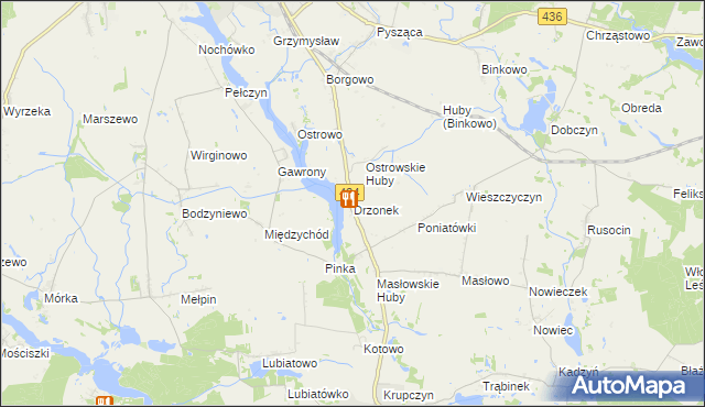 mapa Drzonek, Drzonek na mapie Targeo