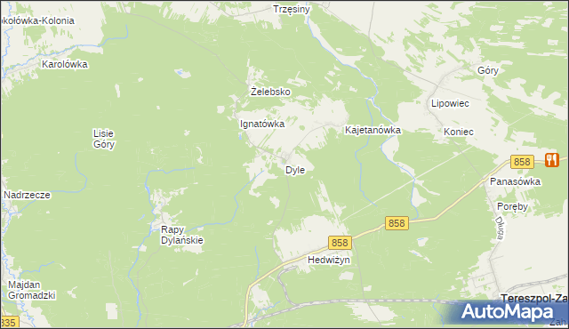 mapa Dyle, Dyle na mapie Targeo