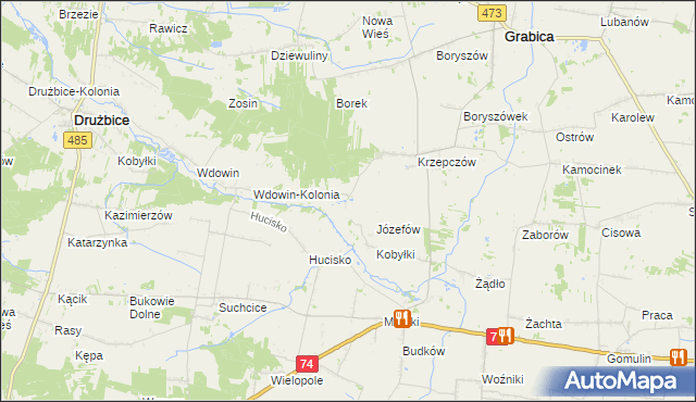 mapa Gadki, Gadki na mapie Targeo