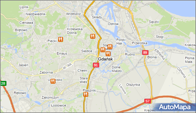 mapa Gdańska, Gdańsk na mapie Targeo