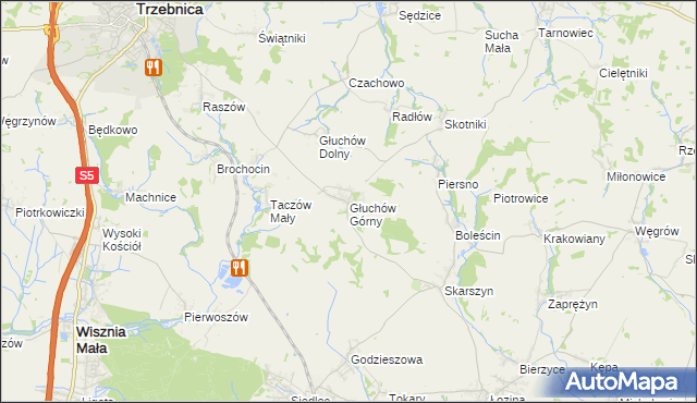 mapa Głuchów Górny, Głuchów Górny na mapie Targeo
