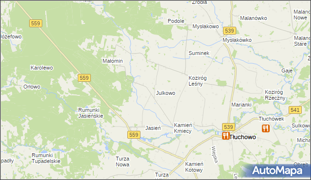 mapa Julkowo, Julkowo na mapie Targeo