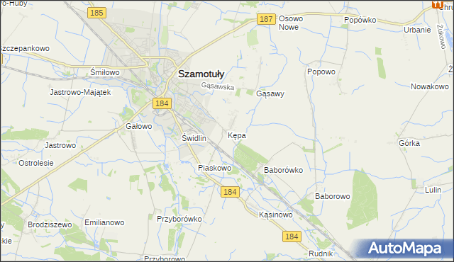 mapa Kępa gmina Szamotuły, Kępa gmina Szamotuły na mapie Targeo