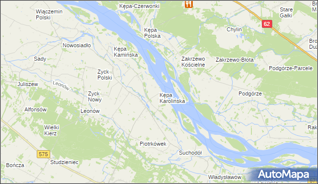 mapa Kępa Karolińska, Kępa Karolińska na mapie Targeo