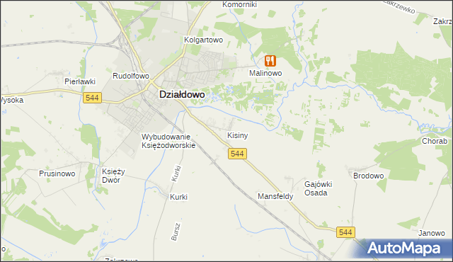 mapa Kisiny, Kisiny na mapie Targeo