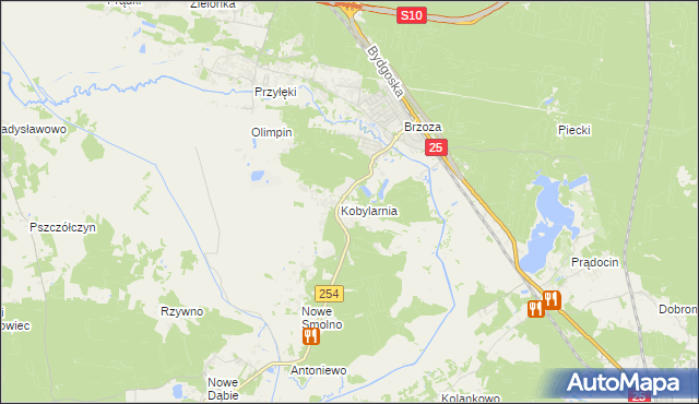 mapa Kobylarnia gmina Nowa Wieś Wielka, Kobylarnia gmina Nowa Wieś Wielka na mapie Targeo