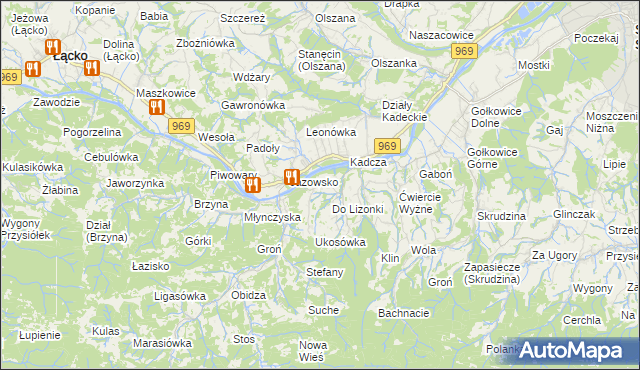 mapa Łazy Brzyńskie, Łazy Brzyńskie na mapie Targeo