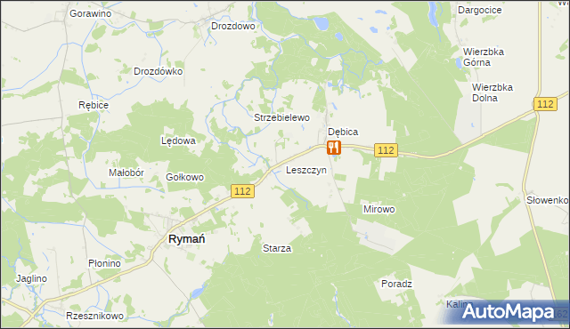 mapa Leszczyn, Leszczyn na mapie Targeo
