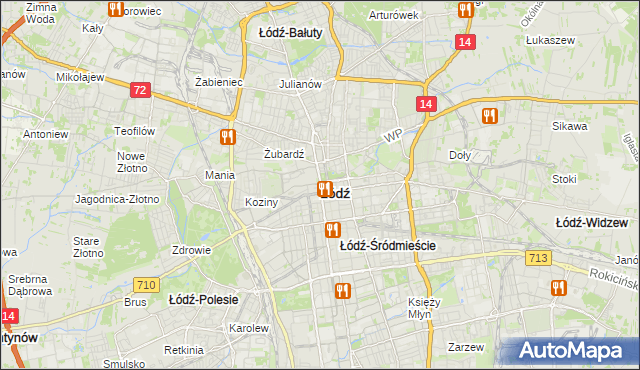 mapa Łodzi, Łódź na mapie Targeo