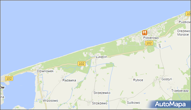 mapa Łukęcin, Łukęcin na mapie Targeo