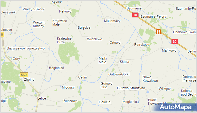 mapa Majki Małe, Majki Małe na mapie Targeo
