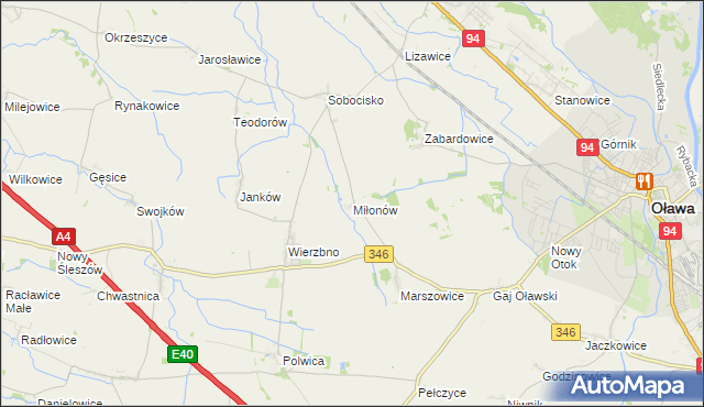 mapa Miłonów, Miłonów na mapie Targeo