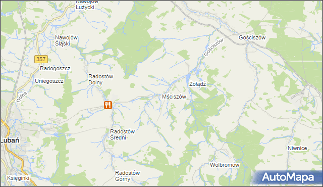 mapa Mściszów, Mściszów na mapie Targeo