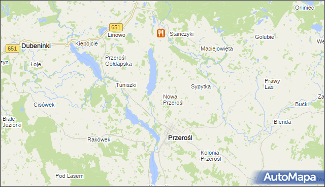 mapa Nowa Przerośl, Nowa Przerośl na mapie Targeo