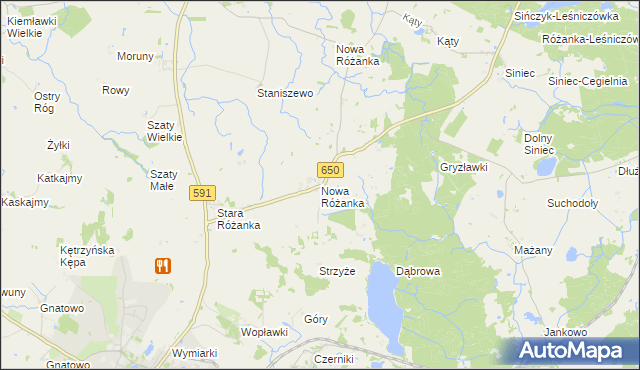 mapa Nowa Różanka gmina Kętrzyn, Nowa Różanka gmina Kętrzyn na mapie Targeo