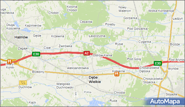 mapa Ostrów-Kania, Ostrów-Kania na mapie Targeo