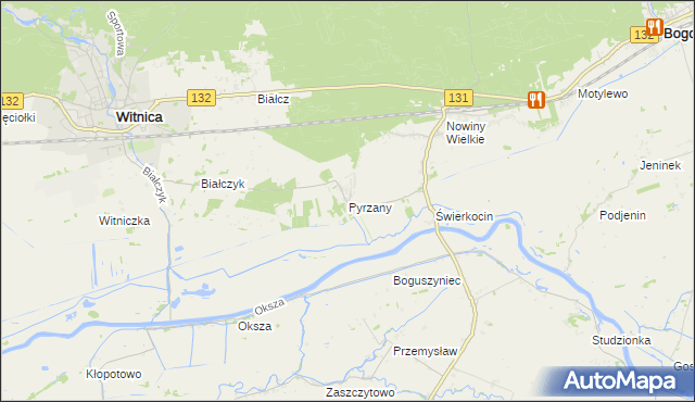 mapa Pyrzany, Pyrzany na mapie Targeo