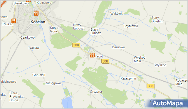 mapa Racot, Racot na mapie Targeo