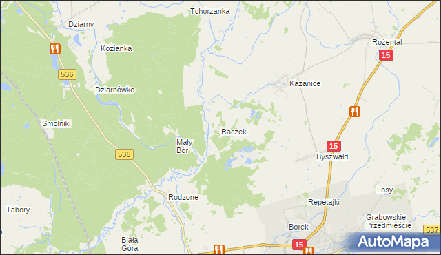 mapa Raczek, Raczek na mapie Targeo