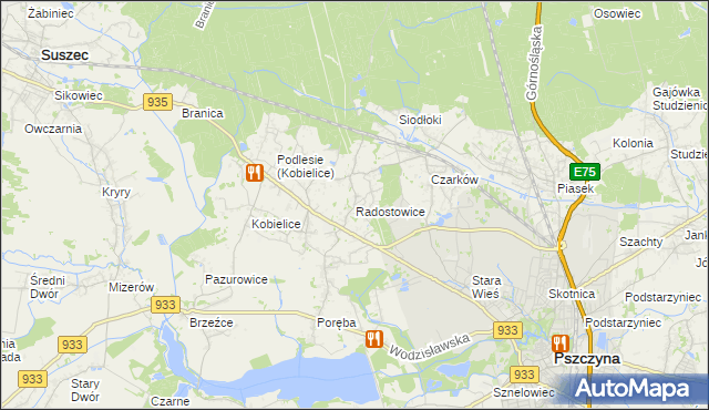 mapa Radostowice, Radostowice na mapie Targeo