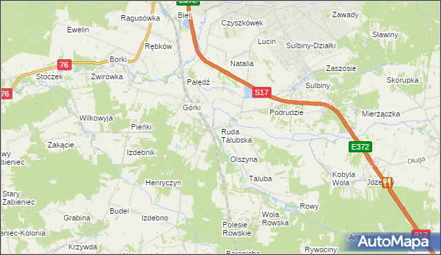 mapa Ruda Talubska, Ruda Talubska na mapie Targeo