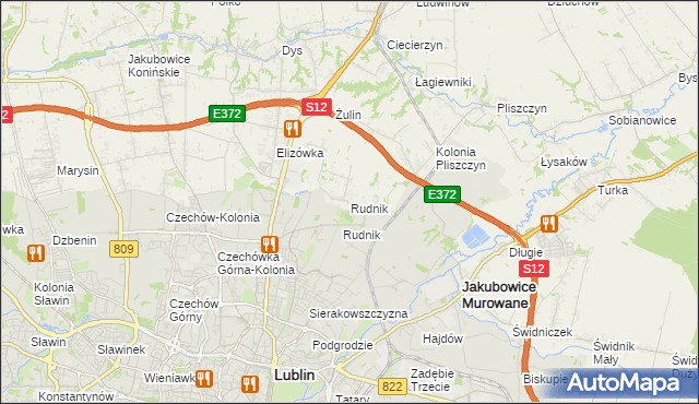 mapa Rudnik gmina Wólka, Rudnik gmina Wólka na mapie Targeo