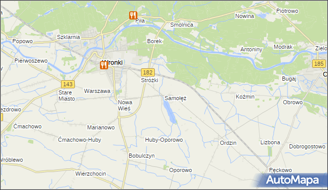mapa Samołęż, Samołęż na mapie Targeo