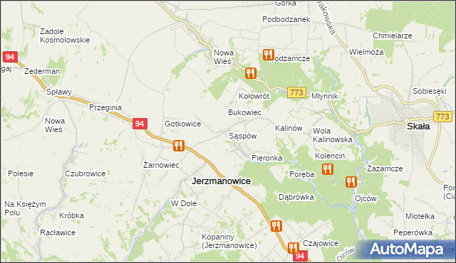 mapa Sąspów, Sąspów na mapie Targeo