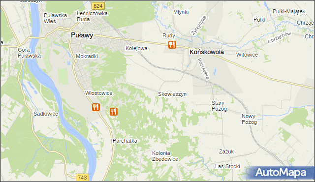 mapa Skowieszyn, Skowieszyn na mapie Targeo