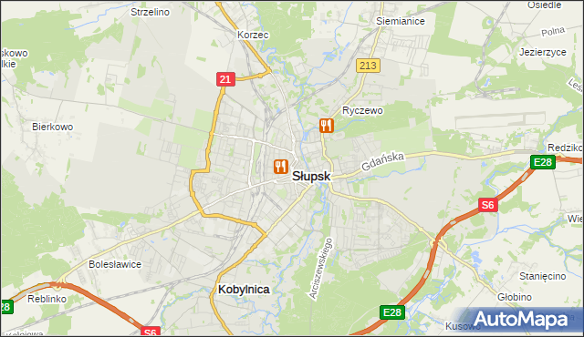 mapa Słupska, Słupsk na mapie Targeo