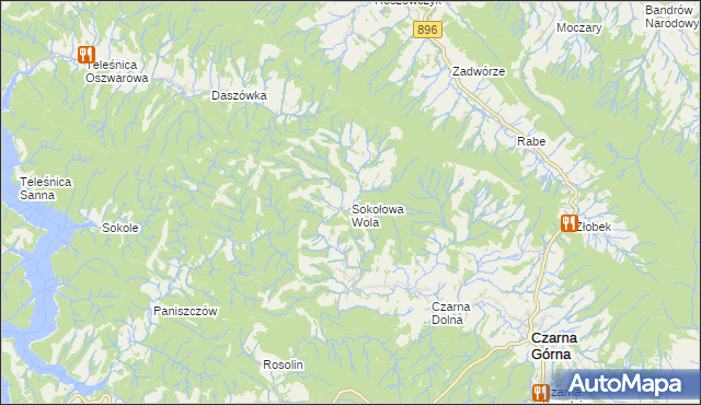 mapa Sokołowa Wola, Sokołowa Wola na mapie Targeo