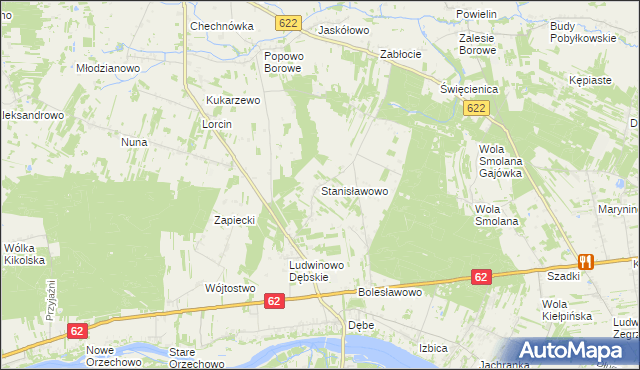 mapa Stanisławowo gmina Serock, Stanisławowo gmina Serock na mapie Targeo