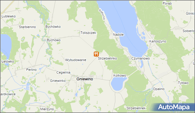mapa Strzebielinko, Strzebielinko na mapie Targeo