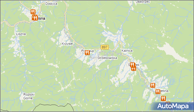mapa Strzebowiska, Strzebowiska na mapie Targeo