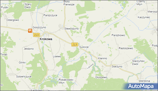 mapa Sulicice, Sulicice na mapie Targeo
