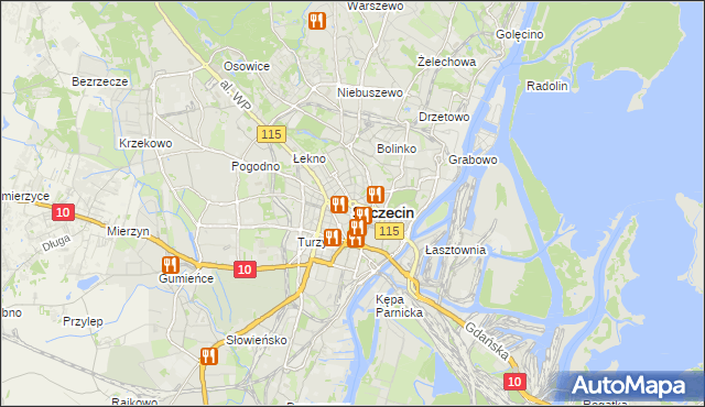 mapa Szczecina, Szczecin na mapie Targeo