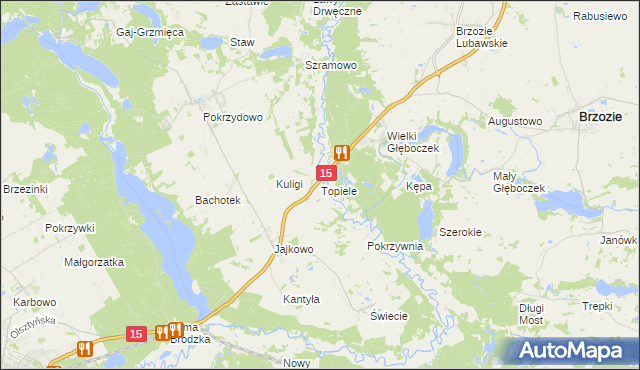 mapa Topiele, Topiele na mapie Targeo