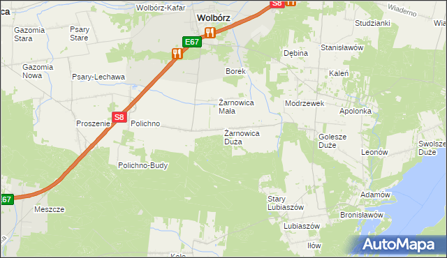 mapa Żarnowica Duża, Żarnowica Duża na mapie Targeo